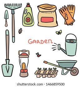Set of landscaping Related Vector Line Icons. Includes such Icons as plants, horticulture, lawn, trees, gardening and other