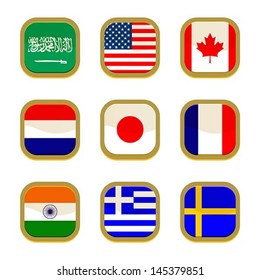 set of language icon, vector