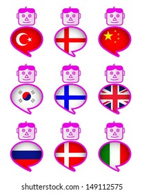 set of language icon, vector 