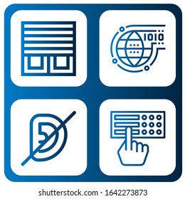 Set of language icons. Such as Blinds, Programming, Deaf, Braille , language icons