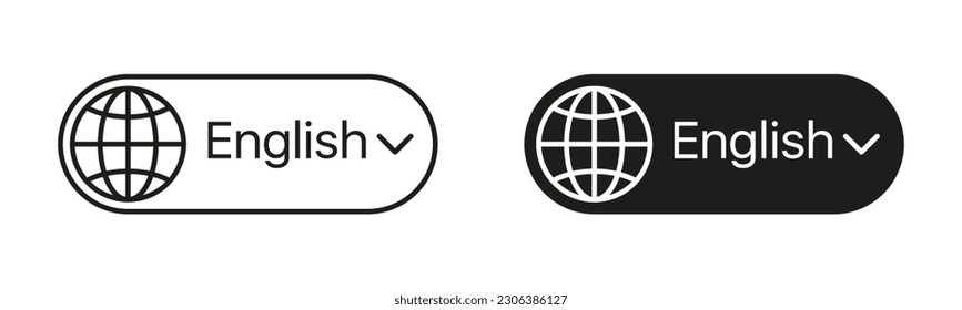 Set of language selection icons. A collection of icons representing language selection and language-related concepts.