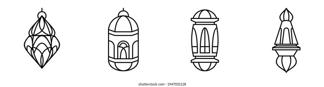 Set of Lantern icon design