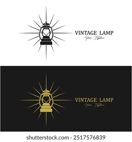 conjunto de diseño de logotipo de lámpara de linterna, Vector de iluminación de vida, Ilustración de logotipo de lámpara, Marca de Producto