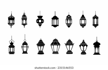 set of lantern vector illustration