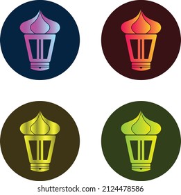 Conjunto de ilustración vectorial de linterna. Diseño de linternas con temática de Ramadán para elementos, afiches, pancartas, volantes o presentaciones.
