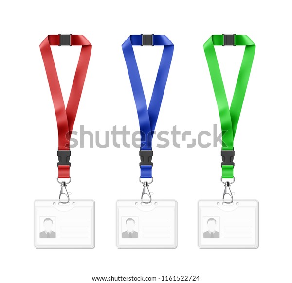 Set Lanyards Id Card Vector Illustration Stock Vector (Royalty Free ...