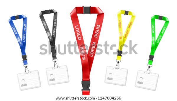 Set Lanyards Id Card Vector Illustration Stock Vector (Royalty Free ...