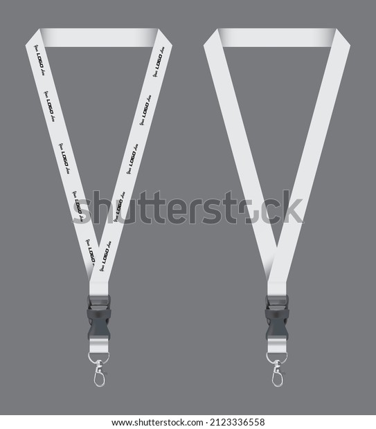 Set Lanyards White Colour Realistic White Stock Vector (Royalty Free ...