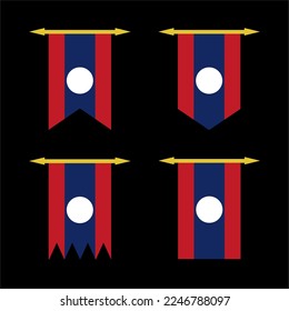 set a laos flag vector. very suitable to be used as a picture, book cover.