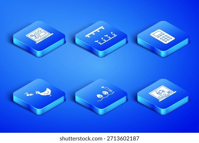 Set Laptop application for smart farm, Smart farming technology, Standalone sensor and plant, Chicken camera, Automatic irrigation sprinklers and Remote control icon. Vector