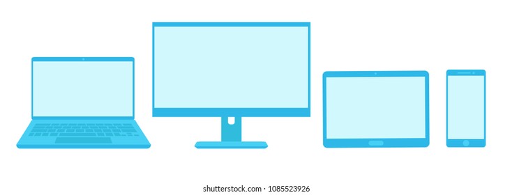 set of laptop computer monitor tablet phone 