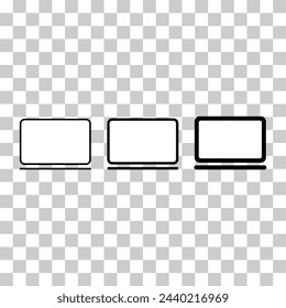 Set of laptop flat web icon, notebook computer technology symbol , blank display vector illustration .