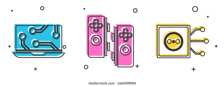 Ajuste el icono de Portátil, Gamepad y Control remoto. Vector