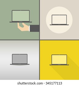 set of laptop icon