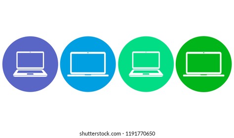 Set of laptop. Laptop icons. Flat style.