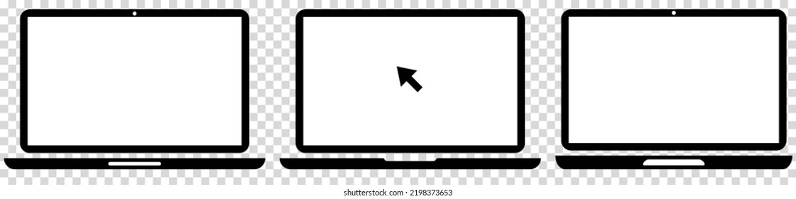 Set of laptop icons. Vector illustration isolated on transparent background