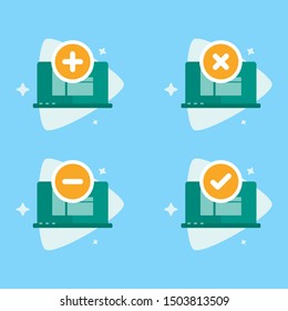 Set of Laptop, notebook icons vector. Flat icon illustration