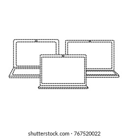 set of laptop technologies digital responsive gadgets