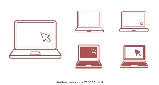 Set of Laptop Vector Illustration, notebook icons