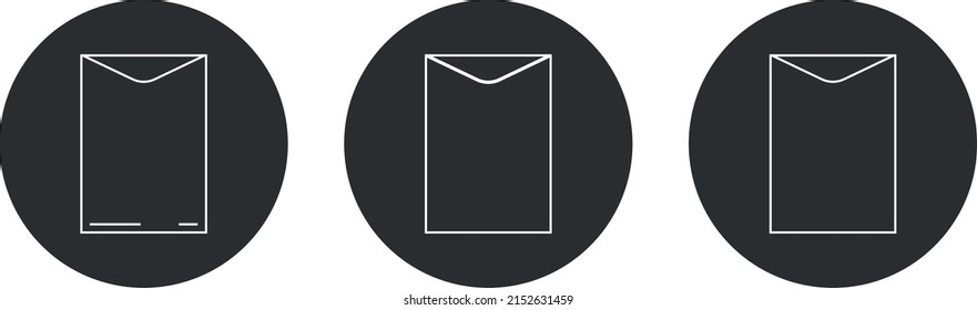 Set Of Large Envelope Icons. Envelope Line Icon For Web And Print Isolated On White Background.