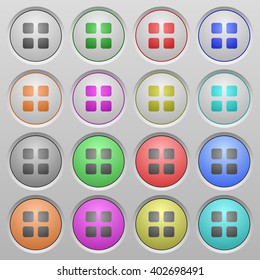 Set of Large grid view plastic sunk spherical buttons.