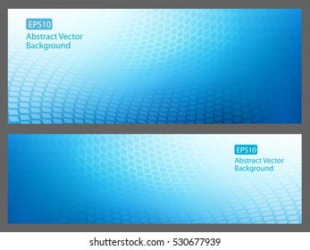 Set of Large Horizontal Creative Abstract EPS10 Vector blue wave with dots overlay background templates. Plenty of copy space.