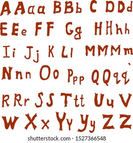 Set of large letters for writing texts celebrate holiday. Vector hand draw  Illustration EPS10