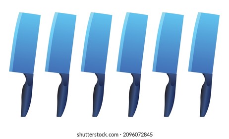 set of Large sharp cleaver knife isolated on white background, cleaver knives, chef knife