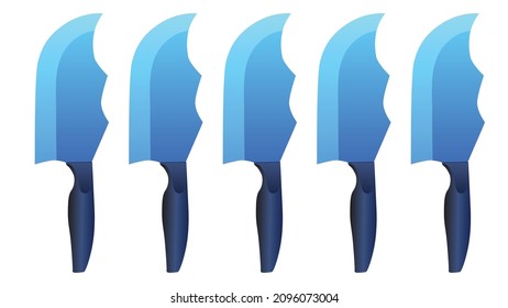 set of Large sharp cleaver knife isolated on white background, cleaver knives, chef knife