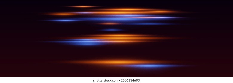 Set of laser beams and lines. Speed ​​of laser horizontal effects.