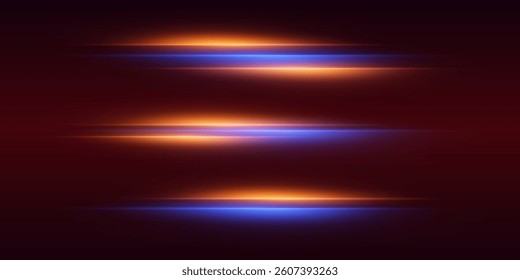 Set of laser beams and lines. Speed ​​of laser horizontal effects.
