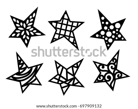 Download Set Laser Cutting Stars Graphic Design Stock Vector ...