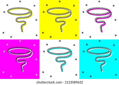 Set Lasso Icon Isolated On Color Background.  Vector