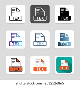 Set of latex file format icons in a minimalist style for a clean look.