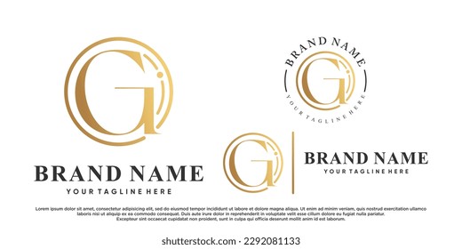 Set latter g  logo desgin with creative concept Premium Vector