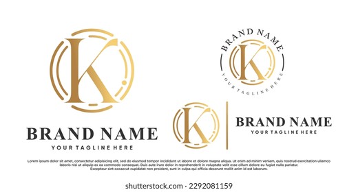 Set latter k  logo desgin with creative concept Premium Vector