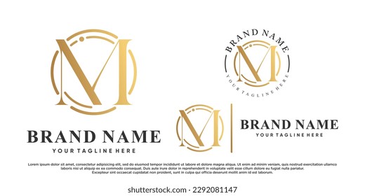 Letzteres m Logo mit kreativem Konzept Premium Vector