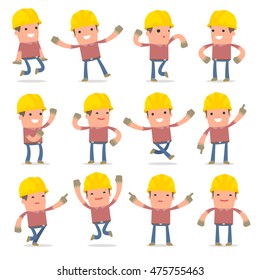 Set of Laughing and Joyful Character Builder in celebrates and jumps poses for using in presentations, etc.
