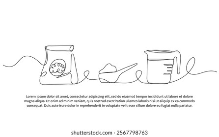 Set of laundry elements. Detergent. Minimalist style vector illustration on white background.