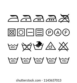 Set Of Laundry Icons - Washing Symbols