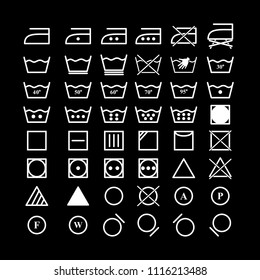 Set of laundry instruction icons
