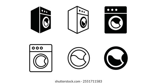 Set of Laundry logo design. Washing machine icon for laundry service business logo template.