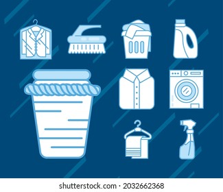 conjunto de iconos del servicio de lavandería