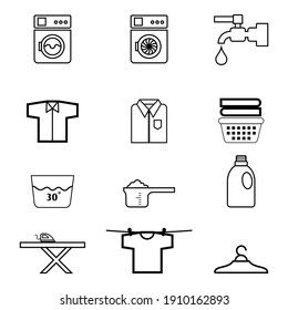 Set Of Laundry Services Icon