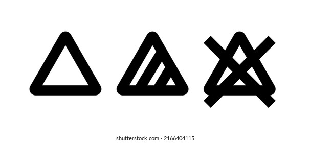 Set of laundry symbols. Bleach icon set. Vectors.