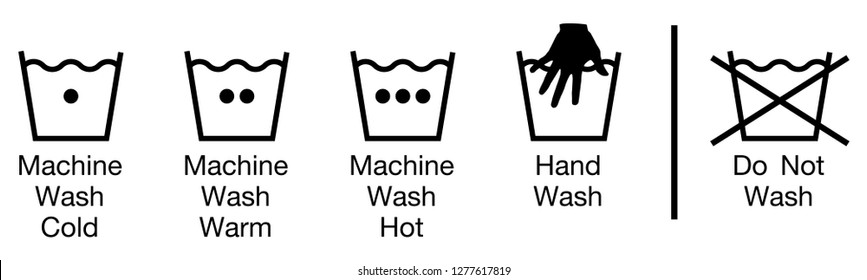 Set Laundry Symbols Wash Explained Stock Vector (Royalty Free ...