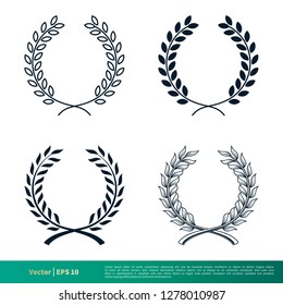 Set Laurel Wreath Decorative Frame Vector Template Illustration Design EPS 10.