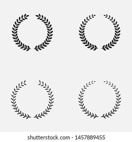 Set of laurel wreath icon isolated on white background.