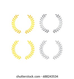Set of laurel wreath icons.