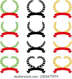 Set of laurel wreath icons, vector illustration 